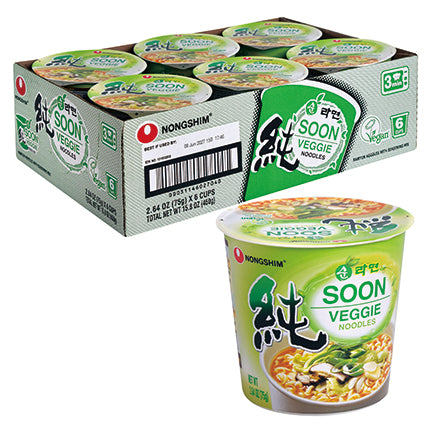 Soon Veggie Cup Noodle — Mild Vegetarian Instant Noodle Cup