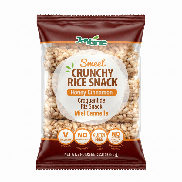Crunchy Rice Snack — Honey Cinnamon