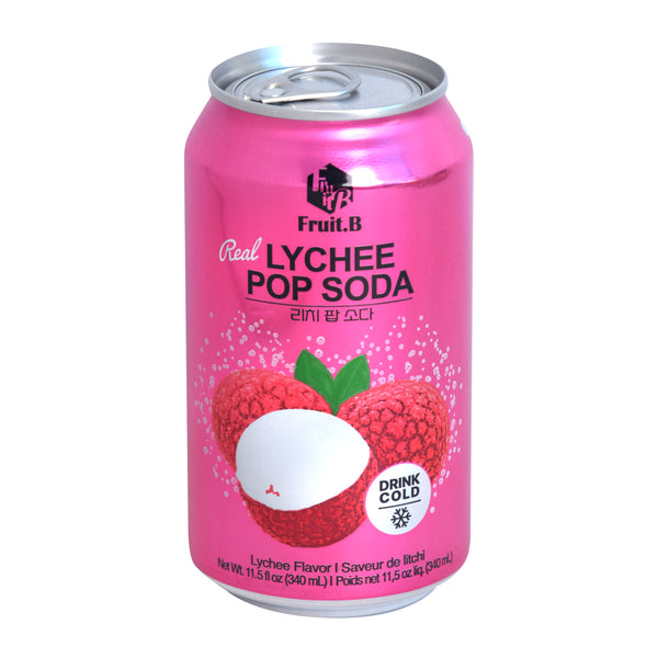 Lychee Pop Soda — Sparkling lychee flavored soda drink – Front