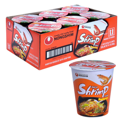 Shrimp Soup Cup Noodle — Spicy Shrimp Broth Instant Noodle Cup – Front