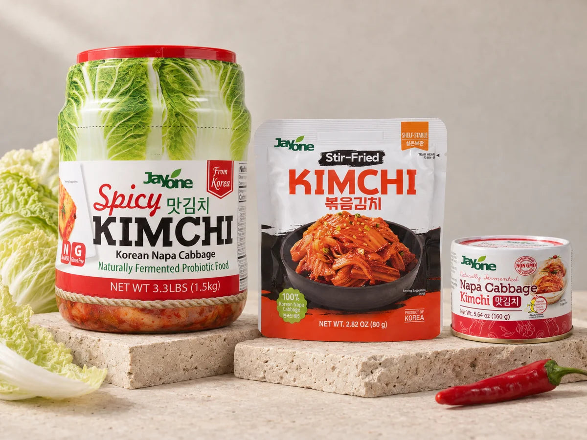 Jayone Kimchi — Spicy Kimchi jar, Stir-Fried Kimchi, Napa Cabbage Kimchi can