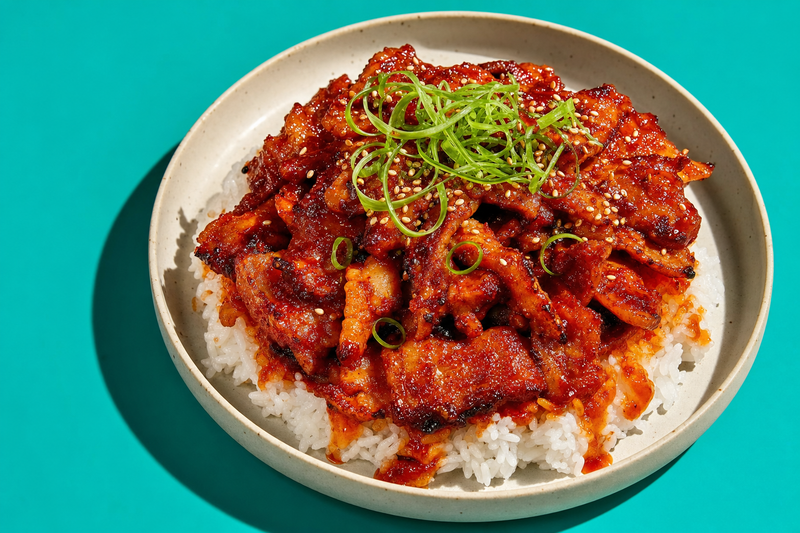 Red Pepper Paste Pork over Rice