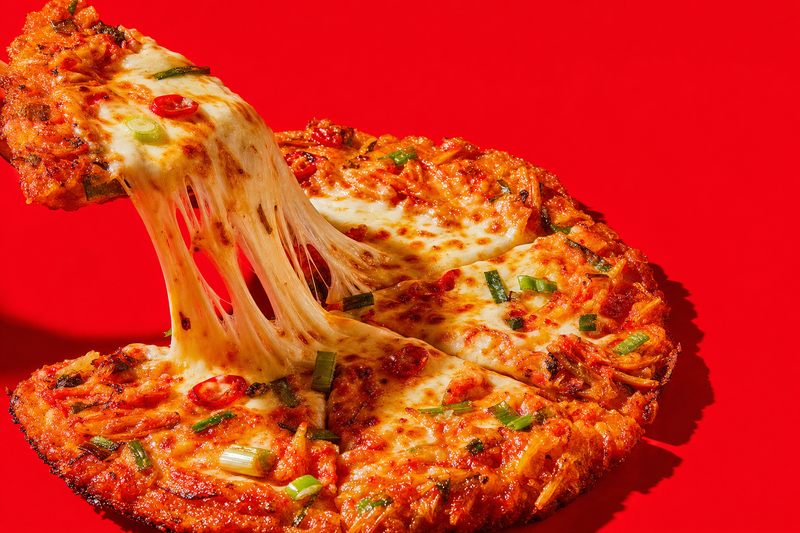 Kimchi Cheese Pizza Pancakes