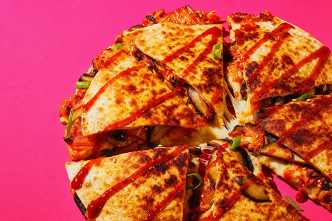 Shiitake Mushroom Kimchi Quesadilla