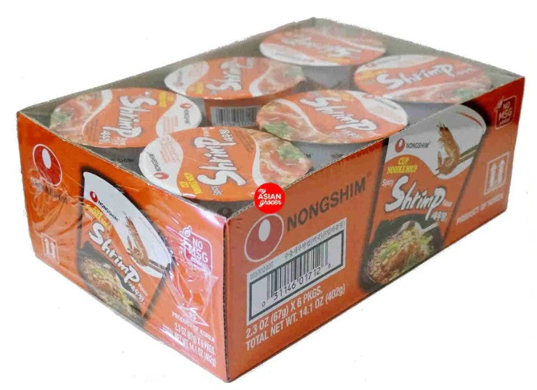 Shrimp Soup Cup Noodle — Spicy Shrimp Broth Instant Noodle Cup