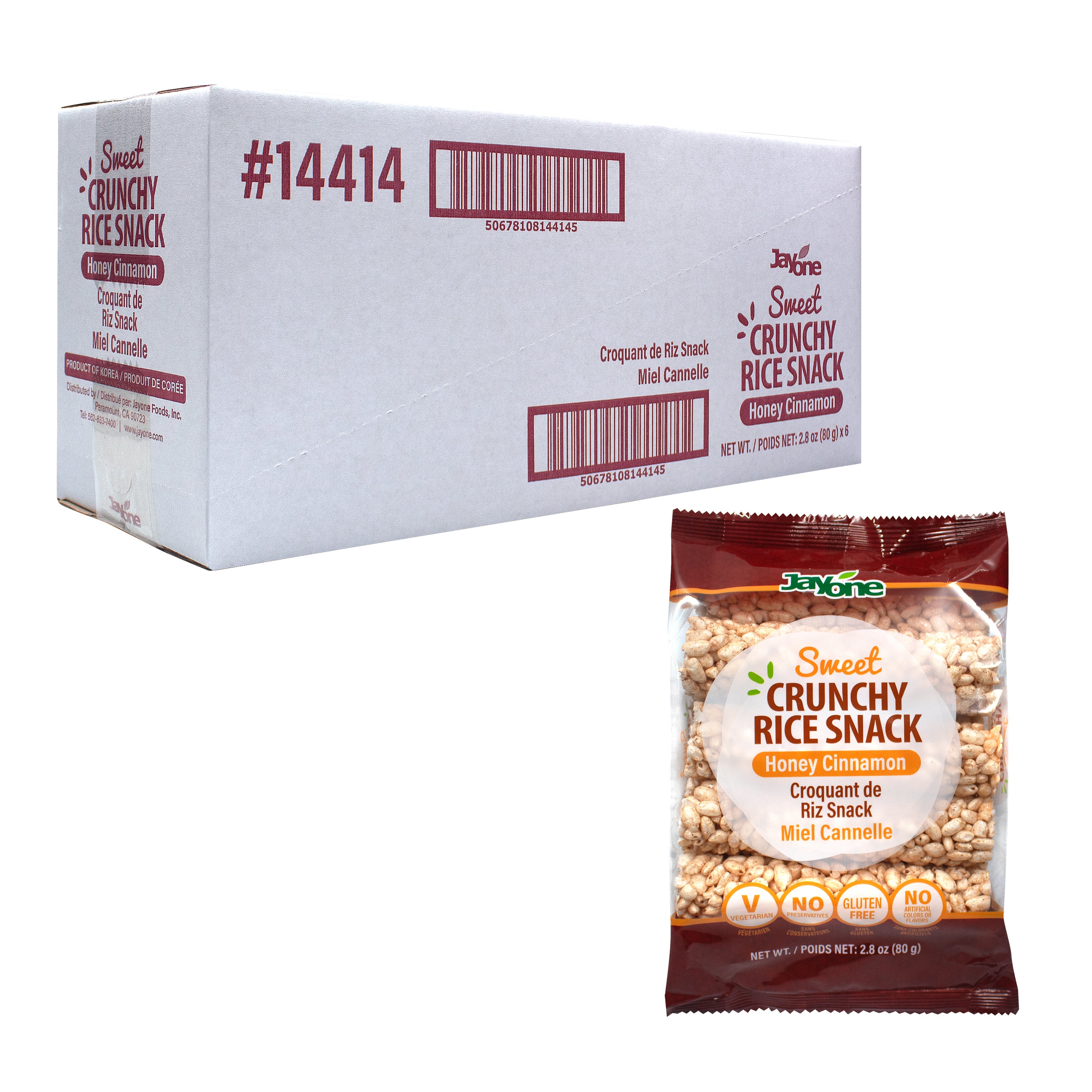 Crunchy Rice Snack — Honey Cinnamon – Main