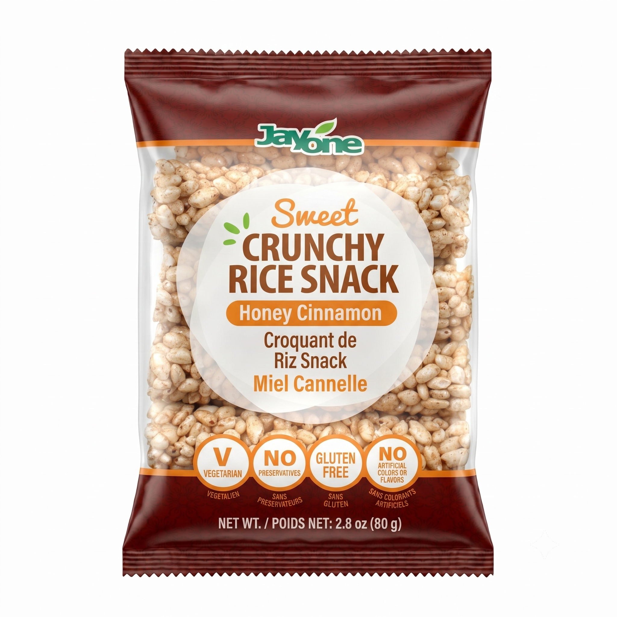 Crunchy Rice Snack — Honey Cinnamon