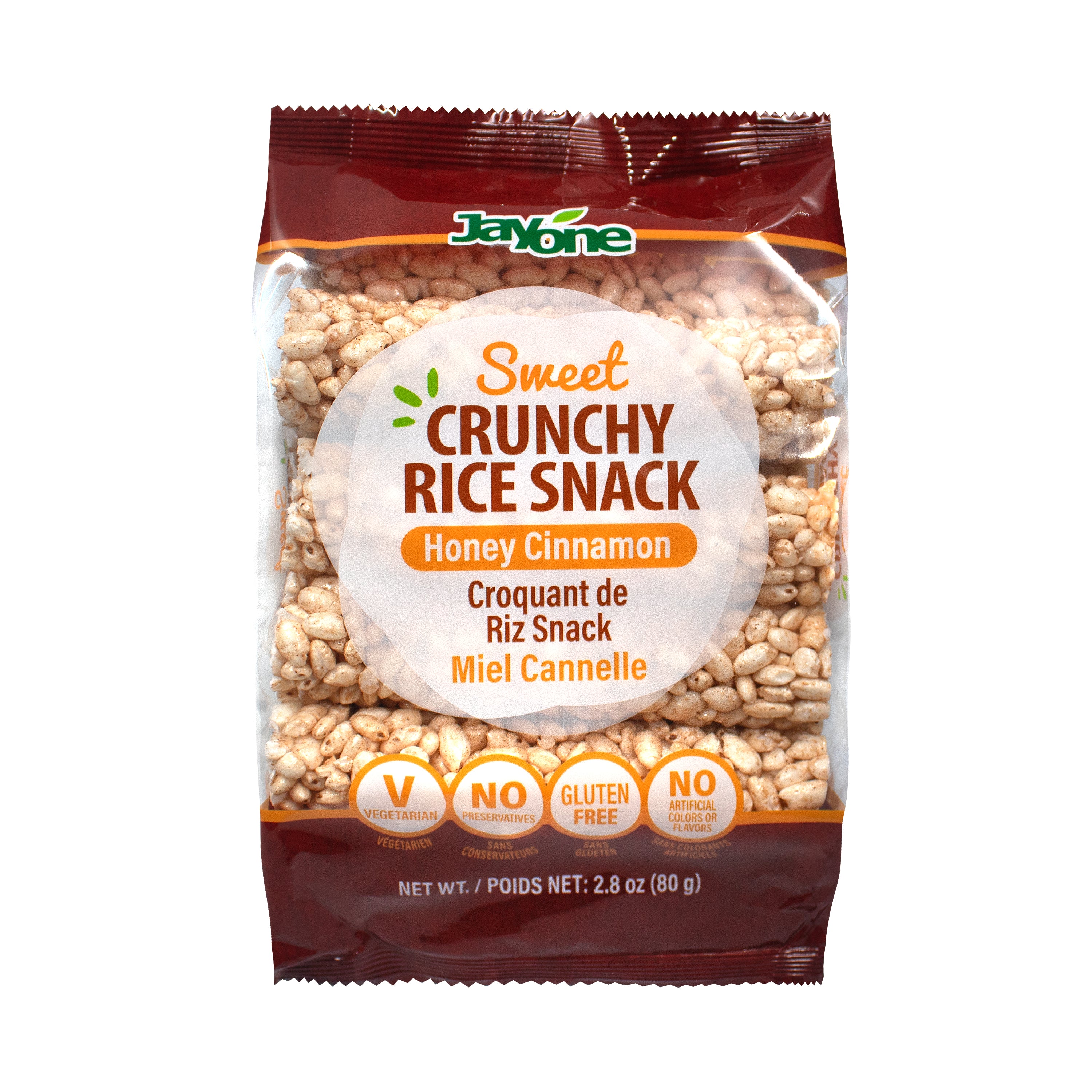 Crunchy Rice Snack — Honey Cinnamon — front of the bag