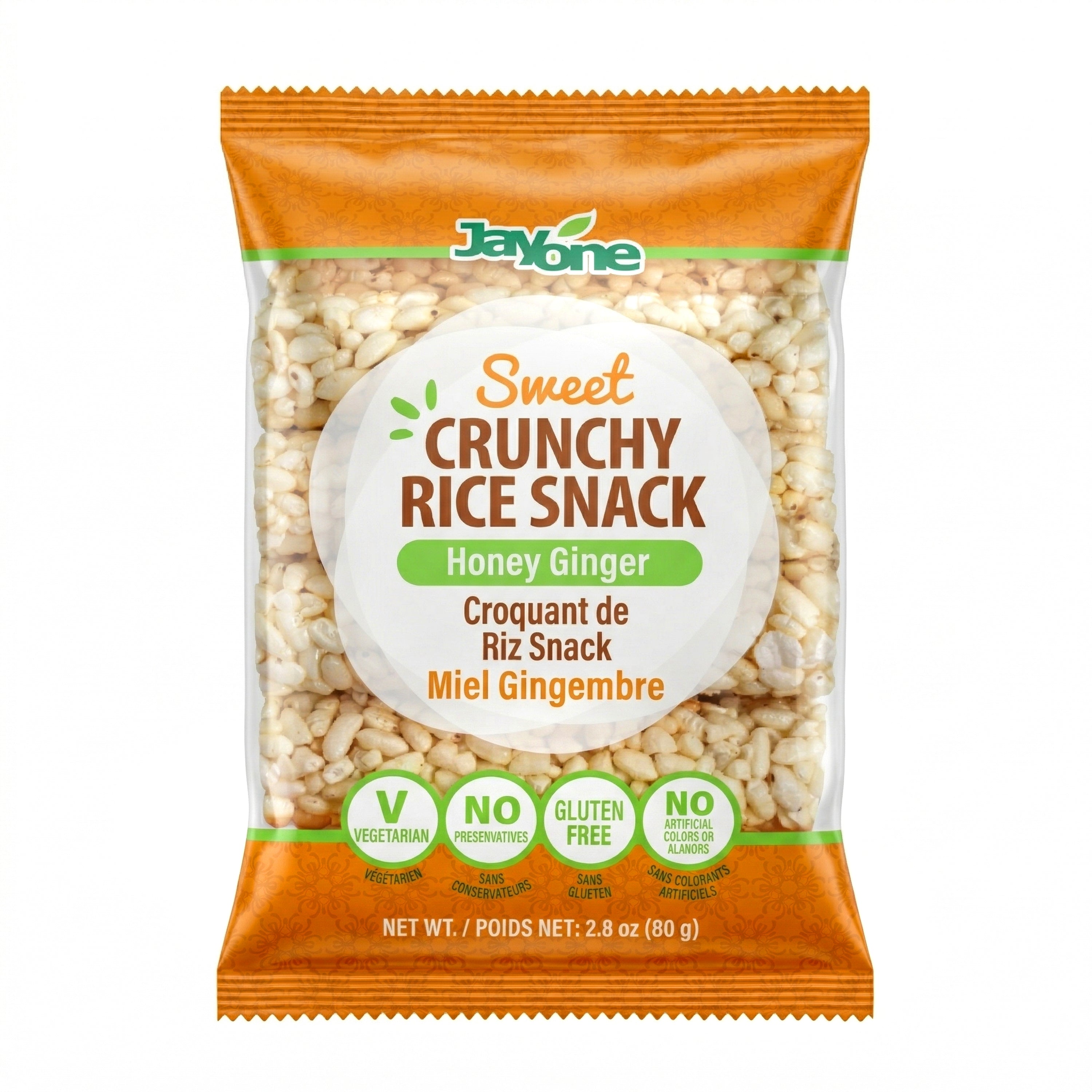 Crunchy Rice Snack — Honey Ginger