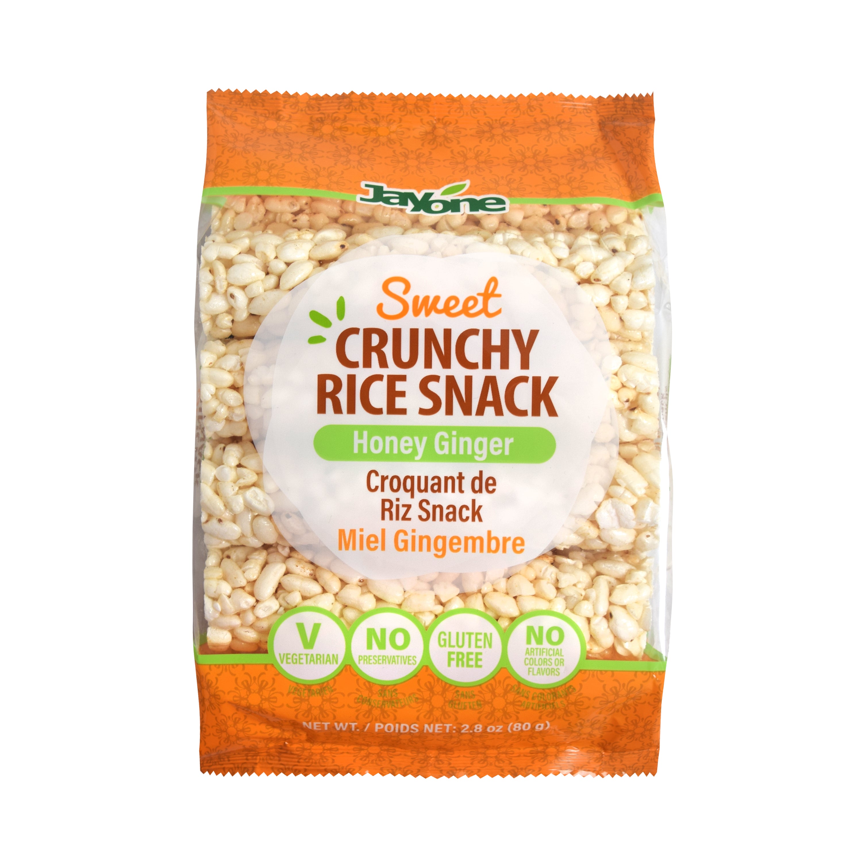 Crunchy Rice Snack — Honey Ginger – Front