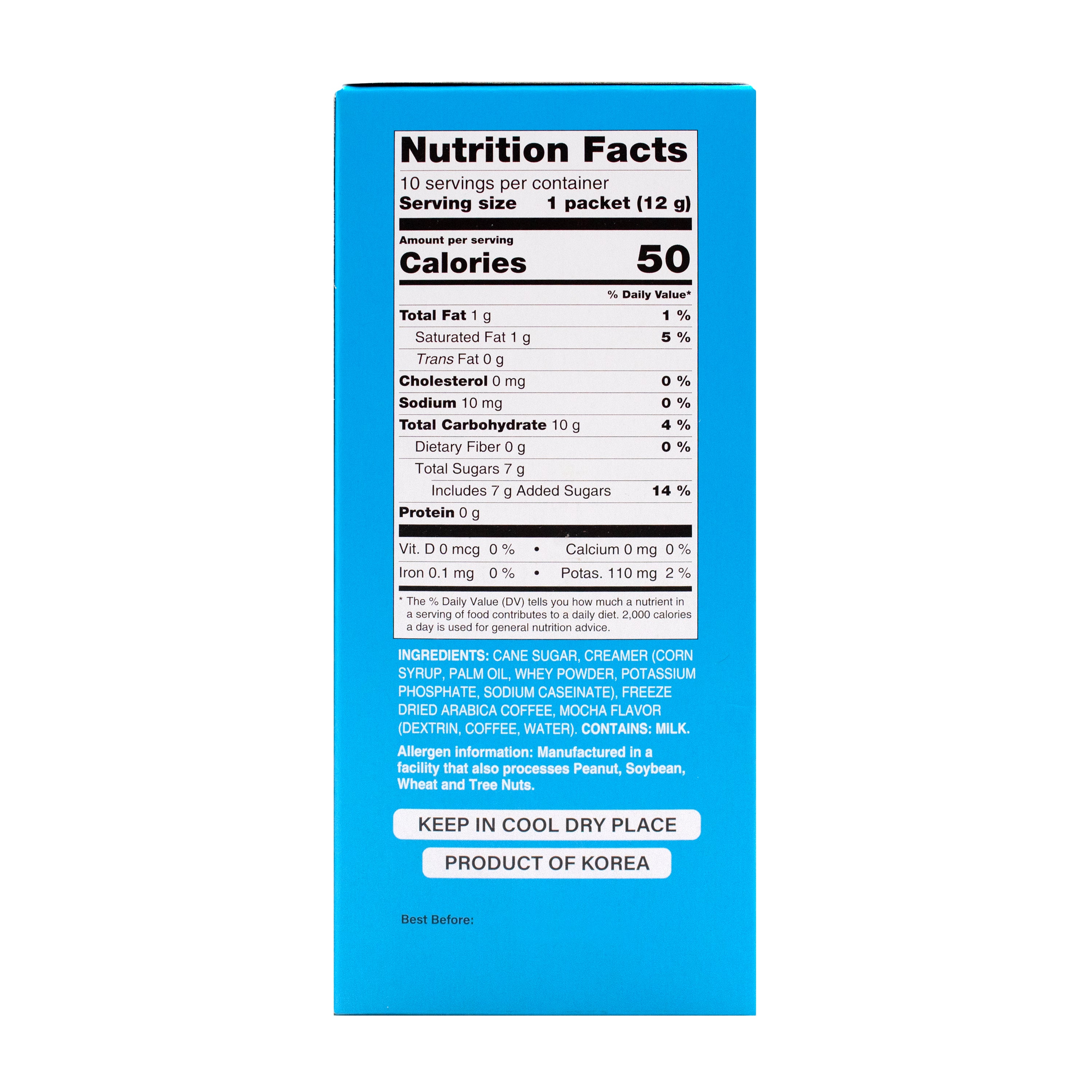 Instant Coffee Mix — Korean-Style Instant Coffee Mix Packets – Back