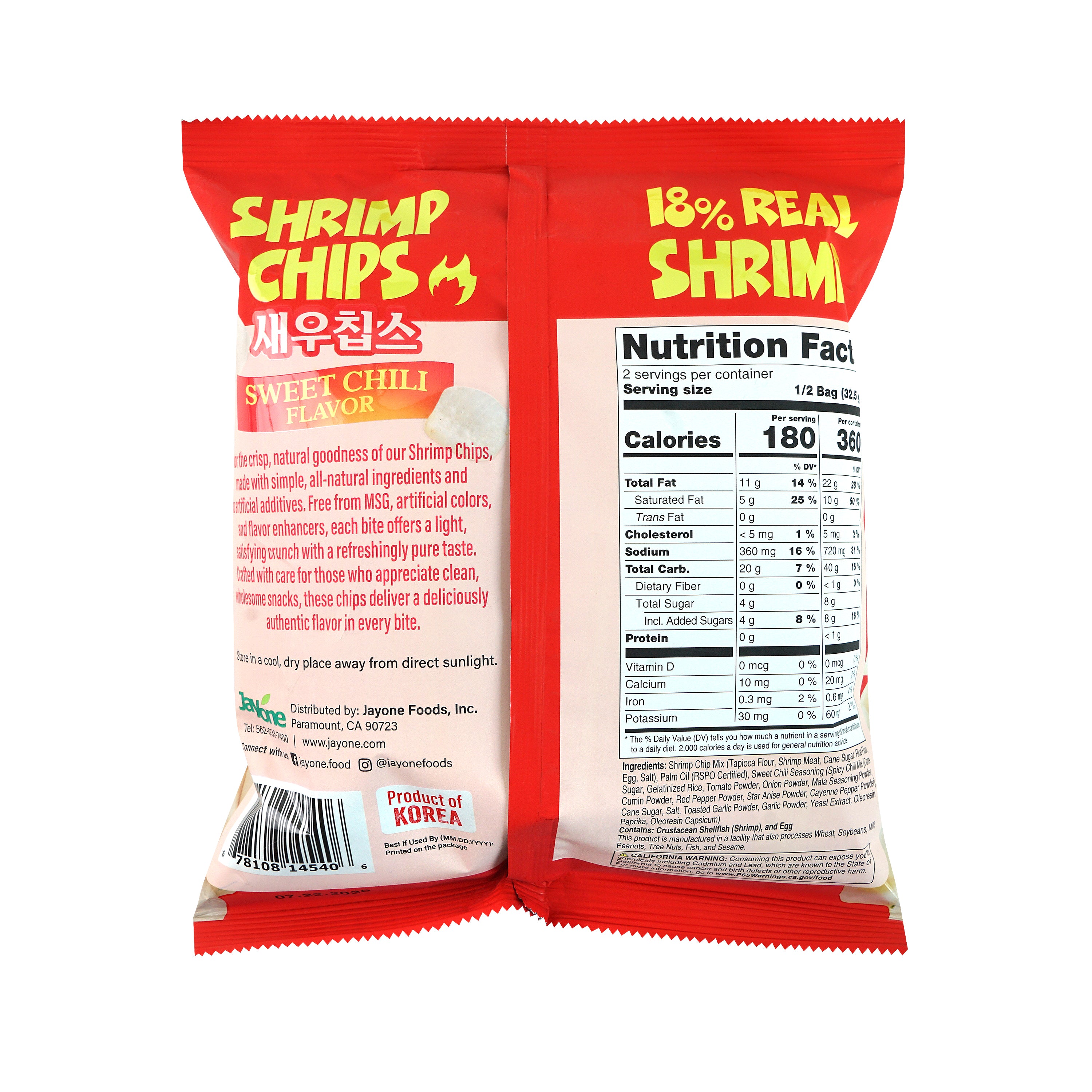 Shrimp Chips — Sweet Chili – Back
