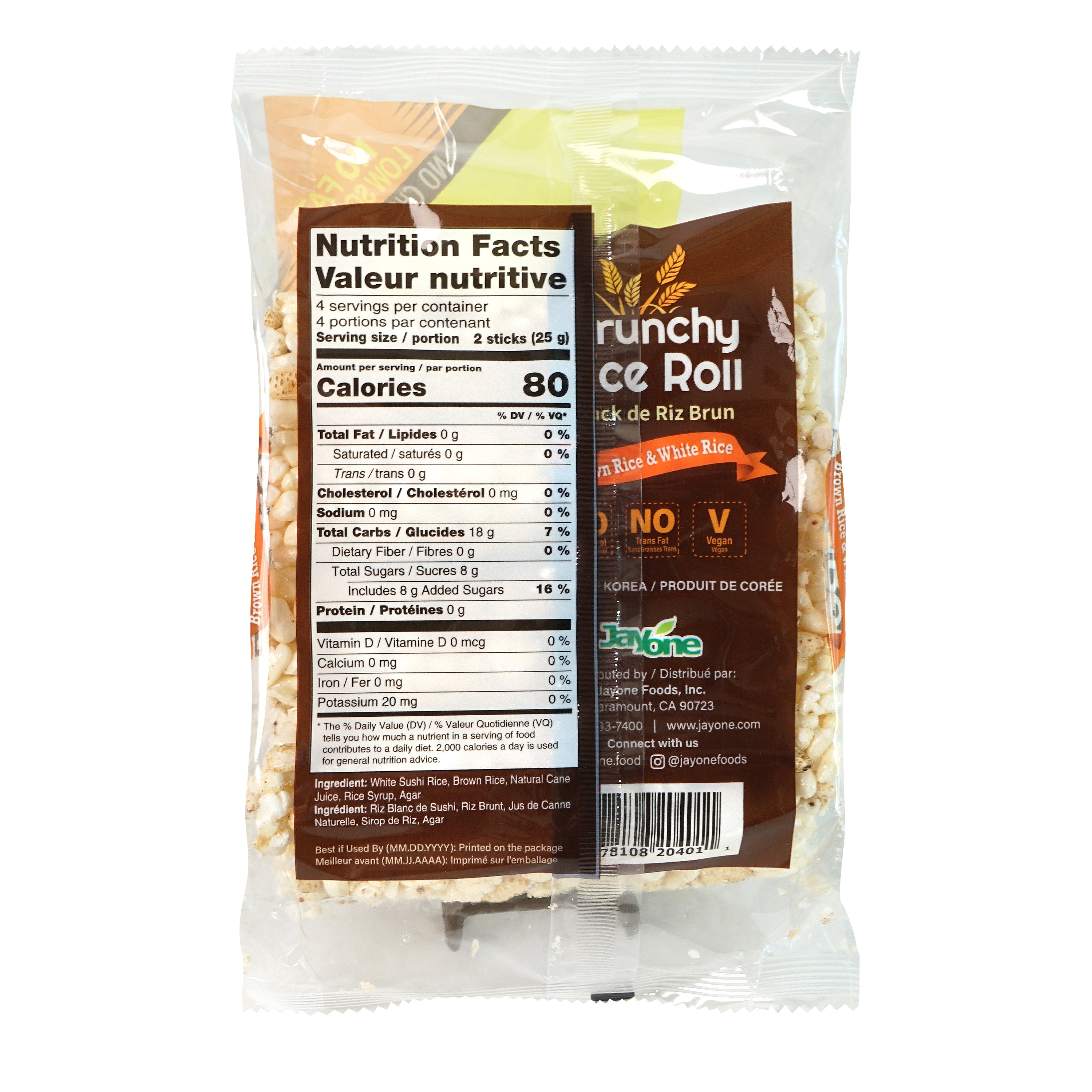 Crunchy Rice Roll — Brown Rice – Back