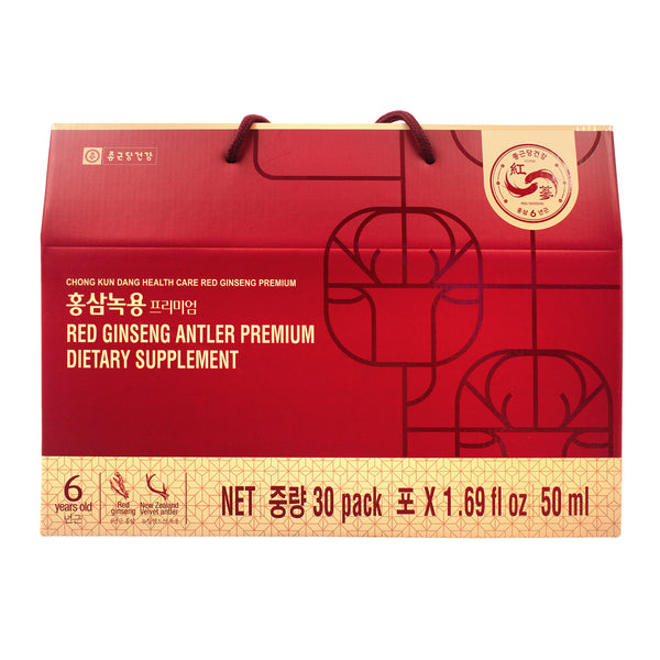Red Ginseng & Antler Drink — Premium red ginseng and deer antler health drink shots – Front
