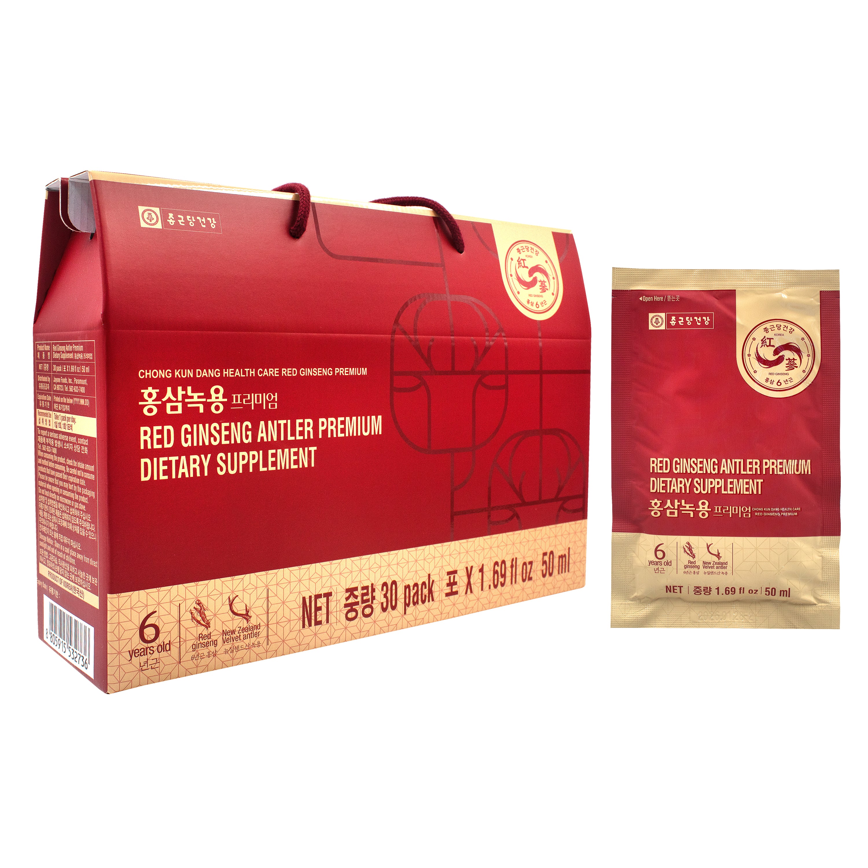 Red Ginseng & Antler Drink — Premium red ginseng and deer antler health drink shots – Main