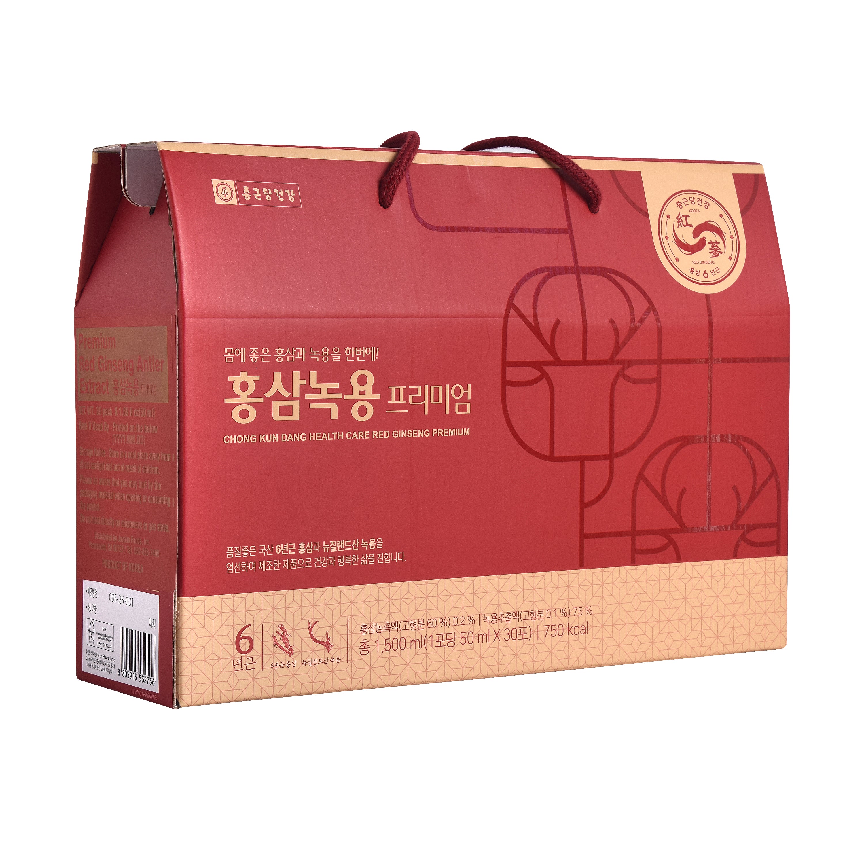 Red Ginseng & Antler Drink — Premium red ginseng and deer antler health drink shots – Angle