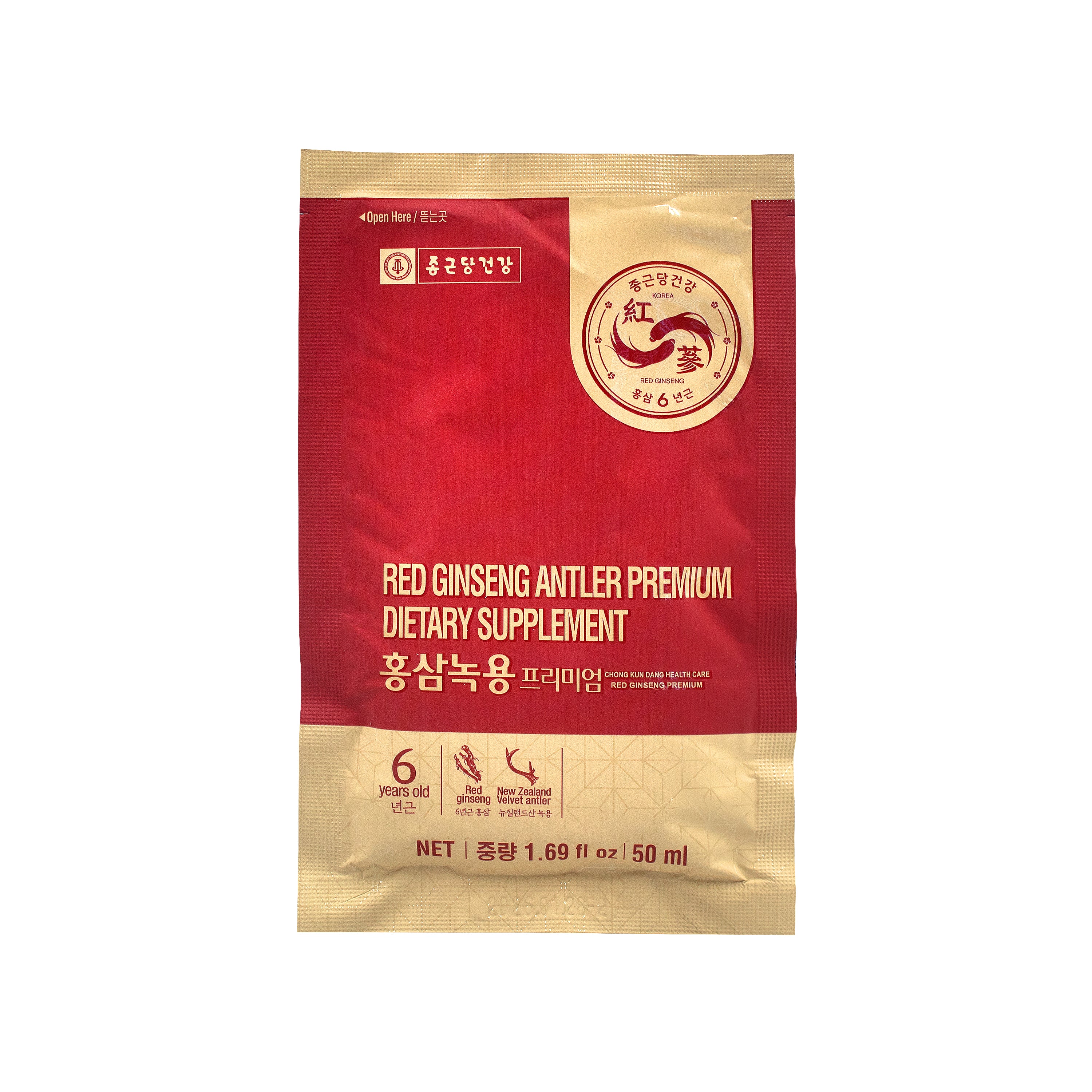 Red Ginseng & Antler Drink — Premium red ginseng and deer antler health drink shots