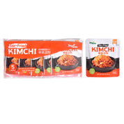 Bokkeum Kimchi - 5-pack shown beside a single pouch