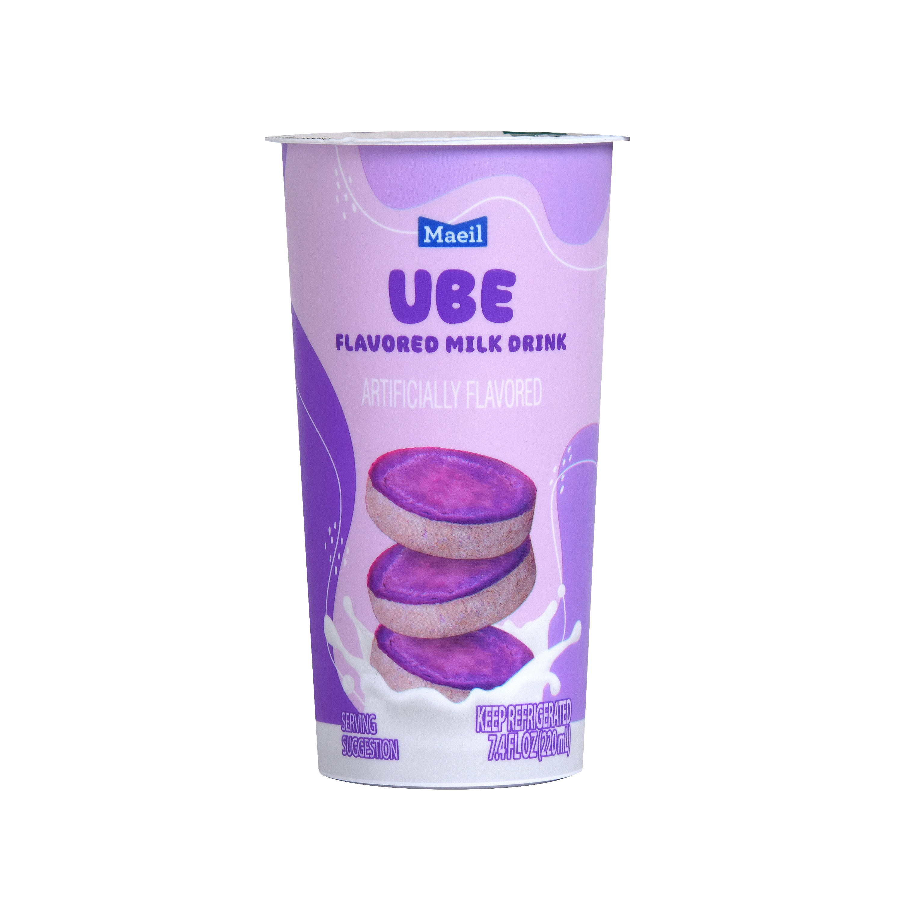 Ube Flavored Milk Drink (7.43 FL OZ) — front of the cup