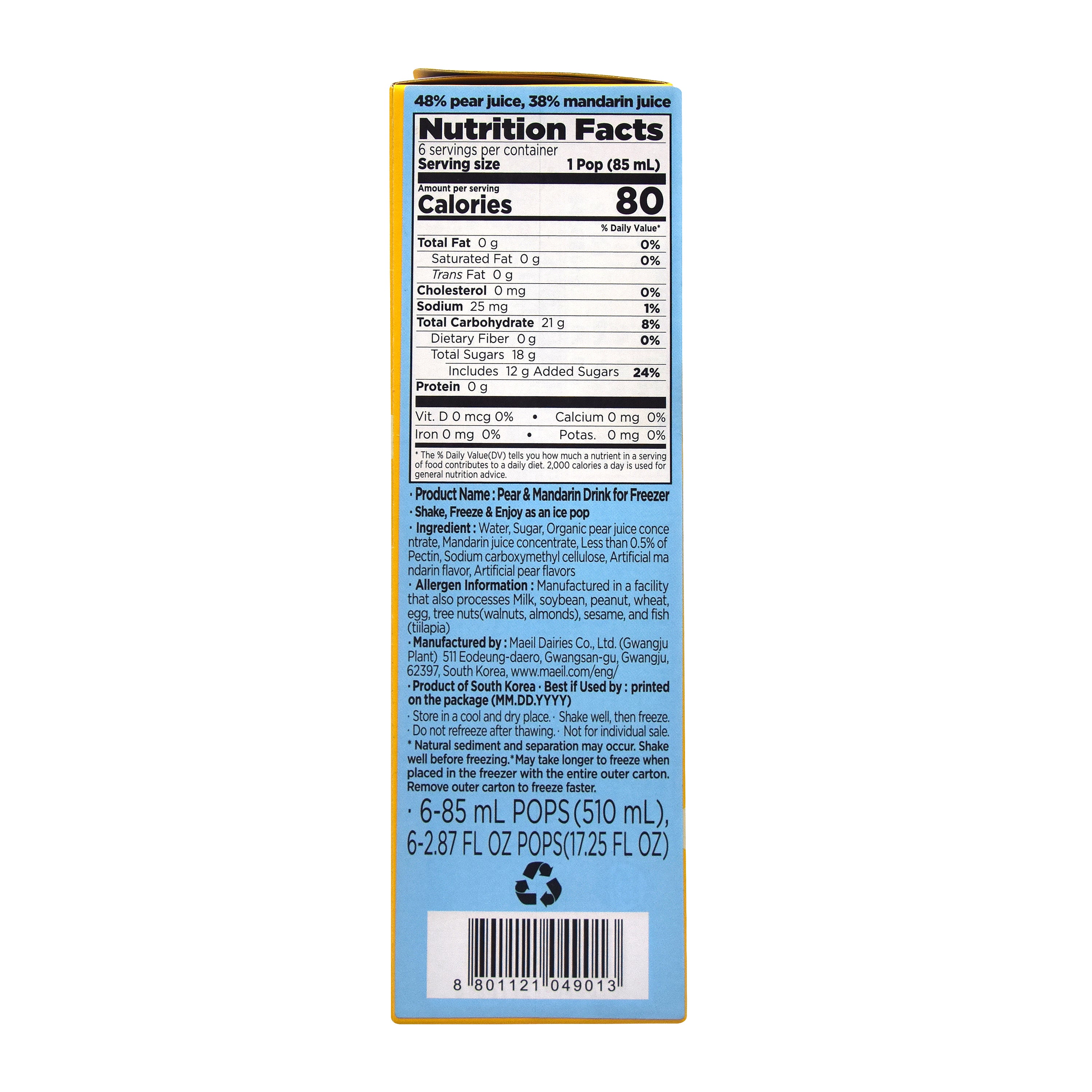Freeze Pop — Mandarin & Pear – Side