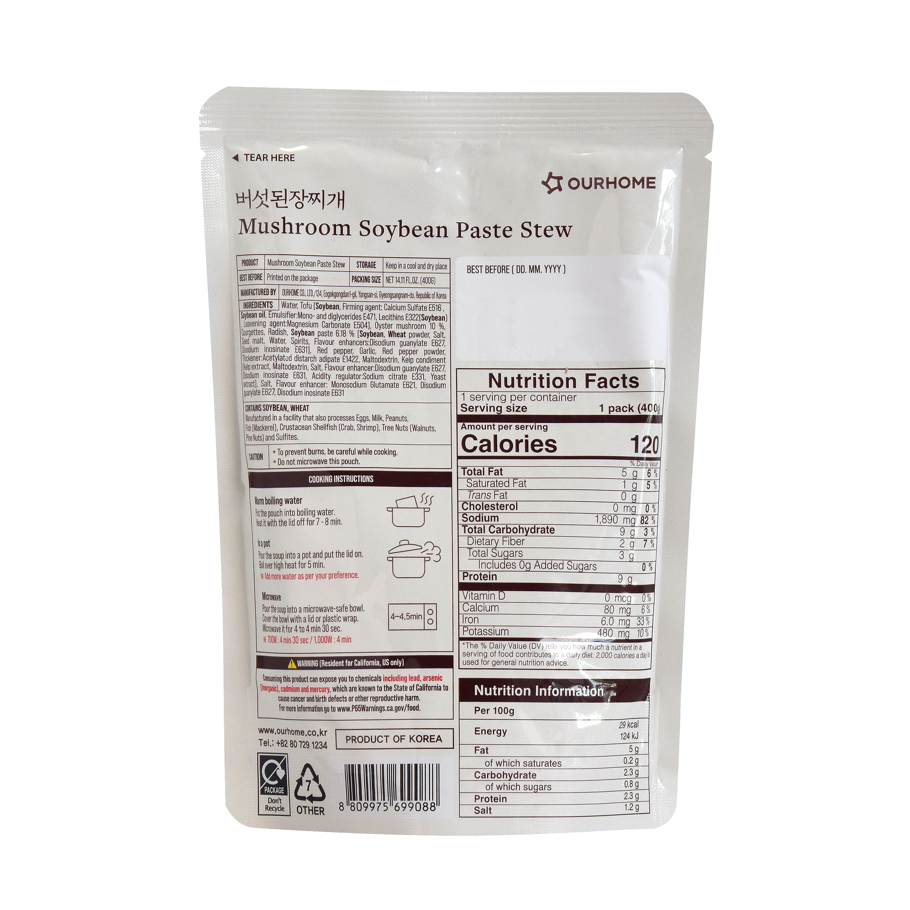 Doenjang Jjigae — Mushroom – Back