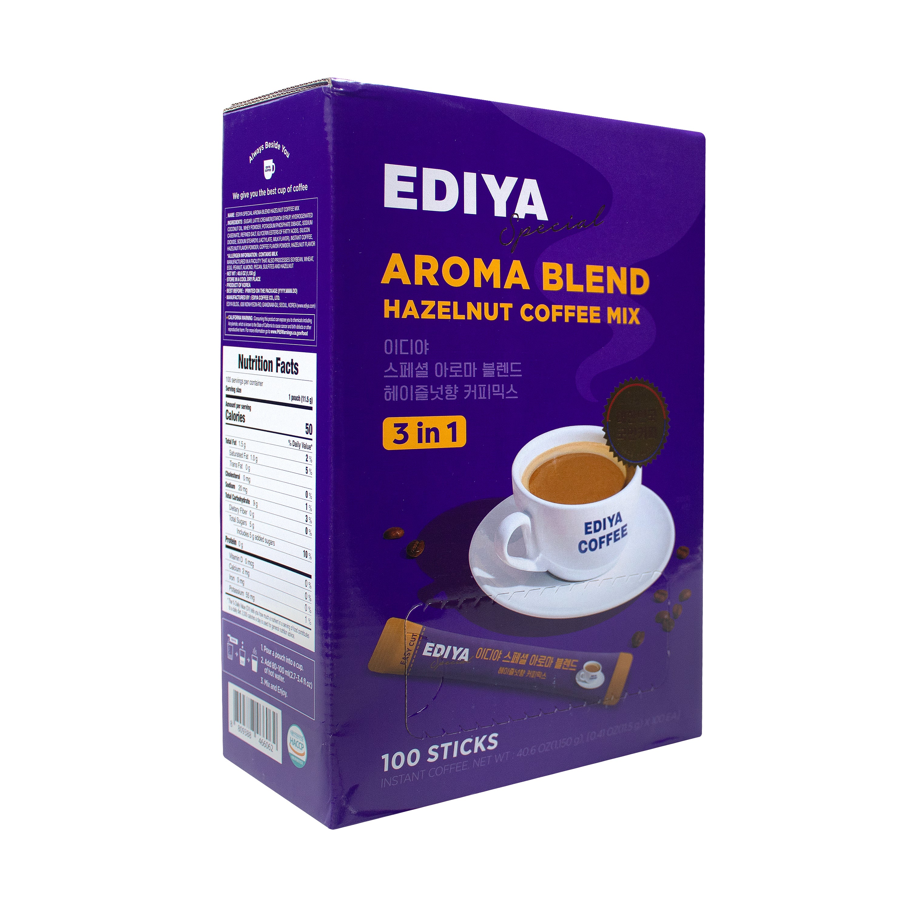 Ediya Coffee Mix — Hazelnut – Angle