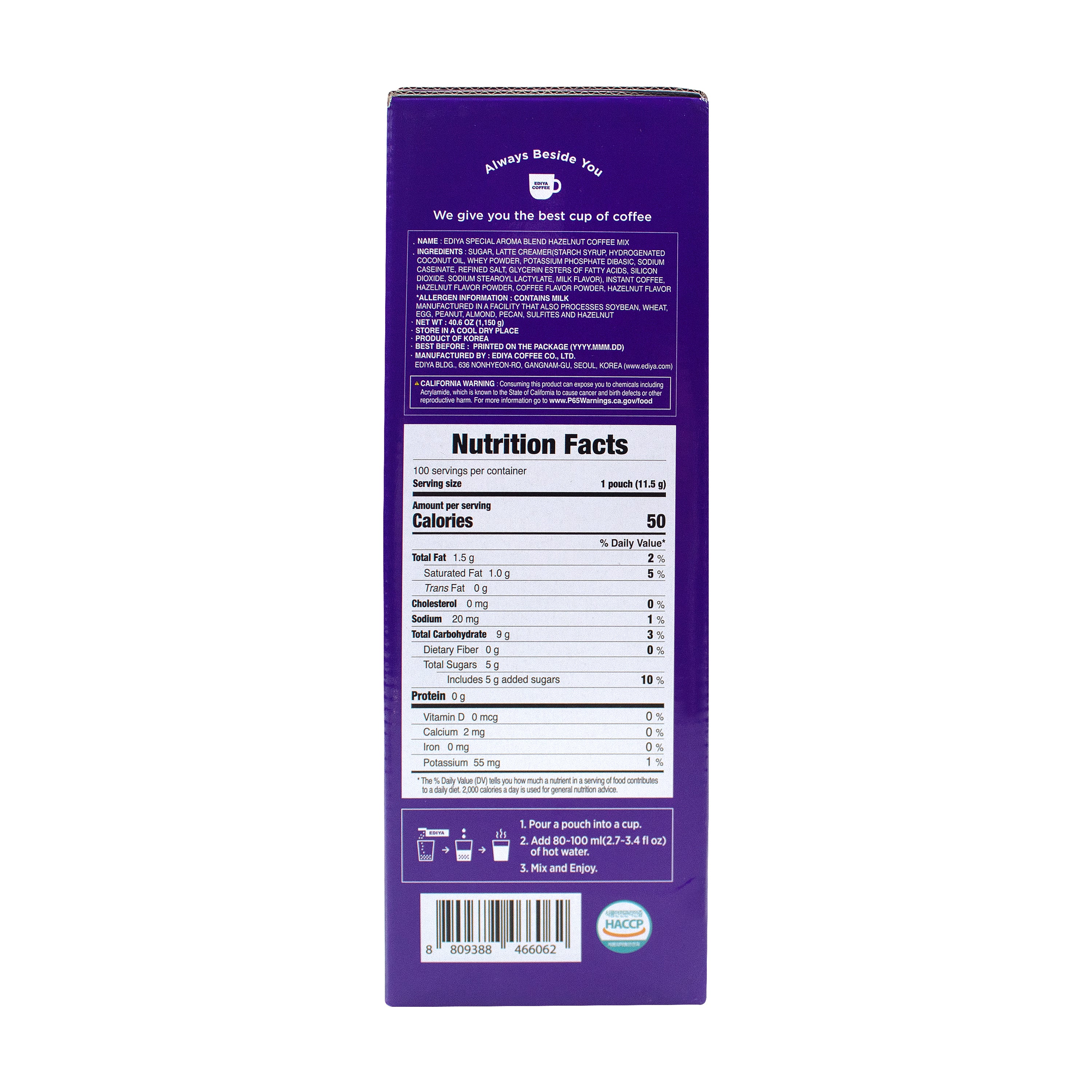 Ediya Coffee Mix — Hazelnut – Side