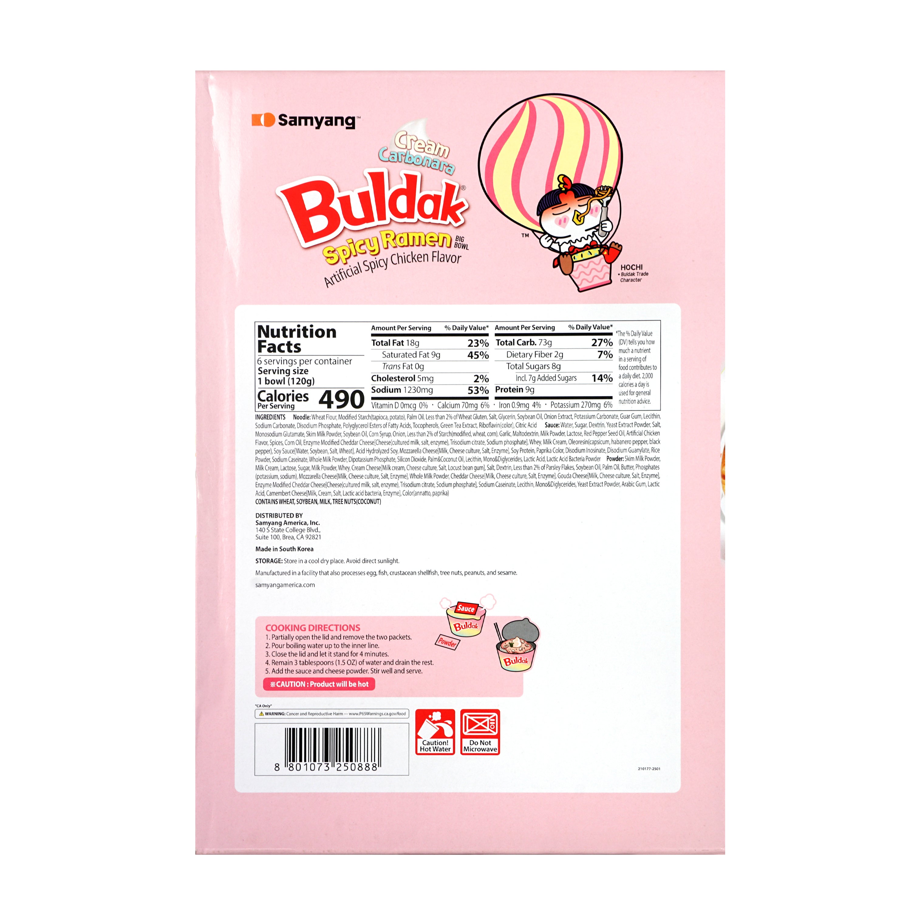 Buldak — Cream Carbonara Big Bowl – Back