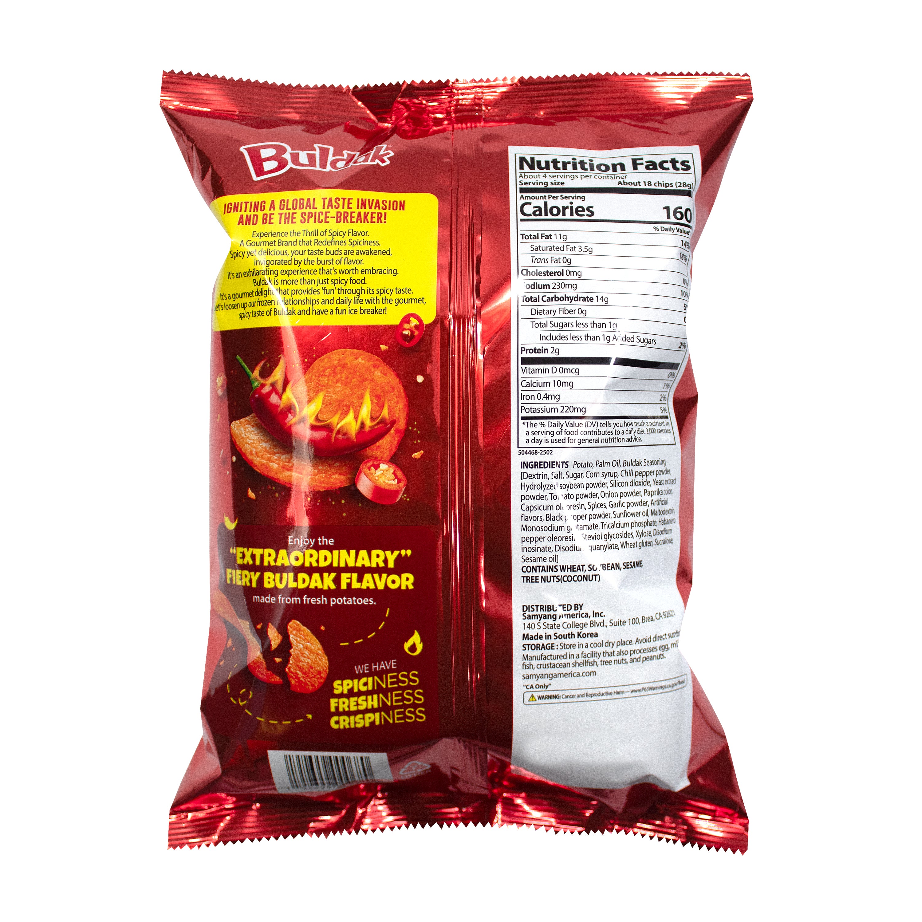 Buldak Potato Chips — Original – Back