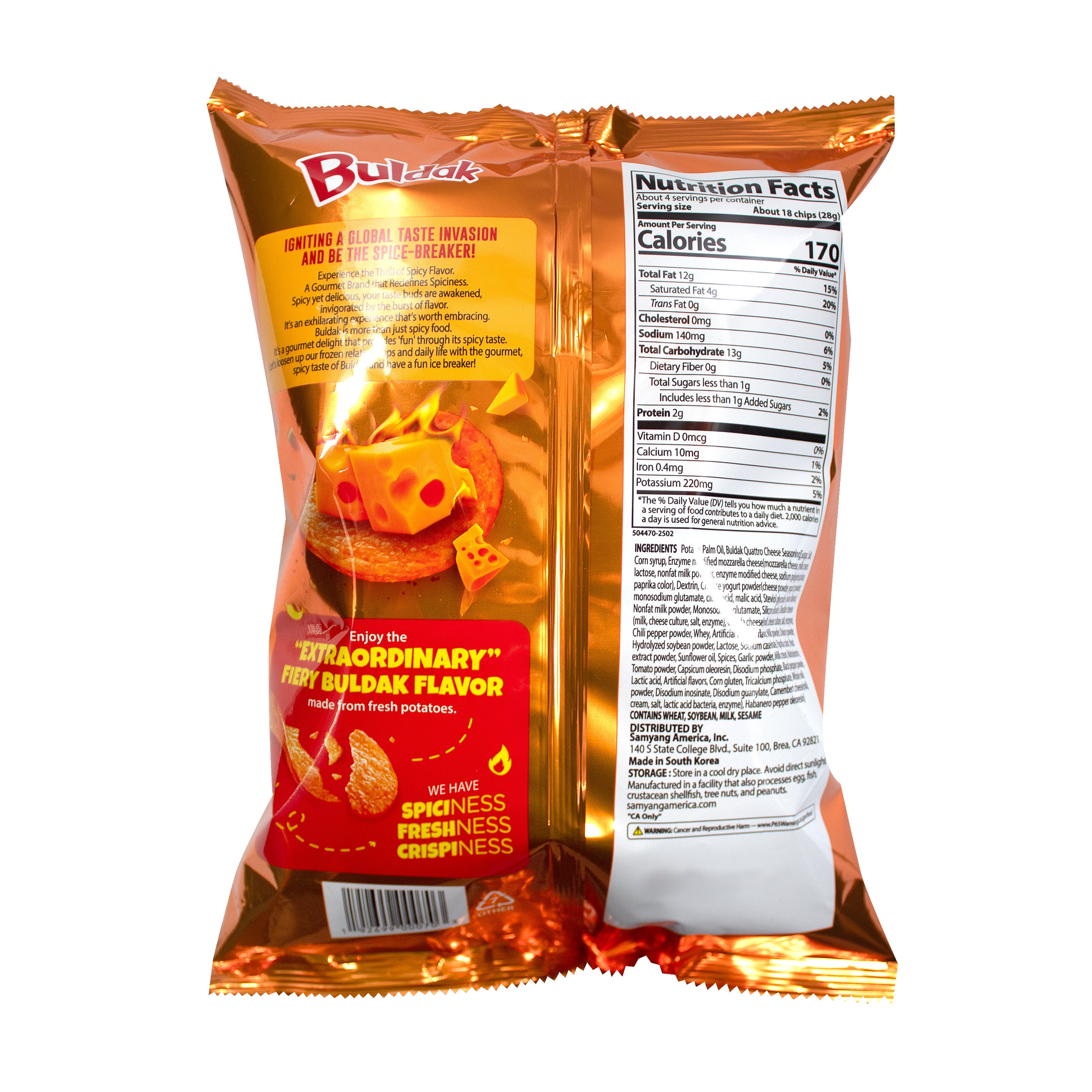 Buldak Potato Chips — Quattro Cheese – Back