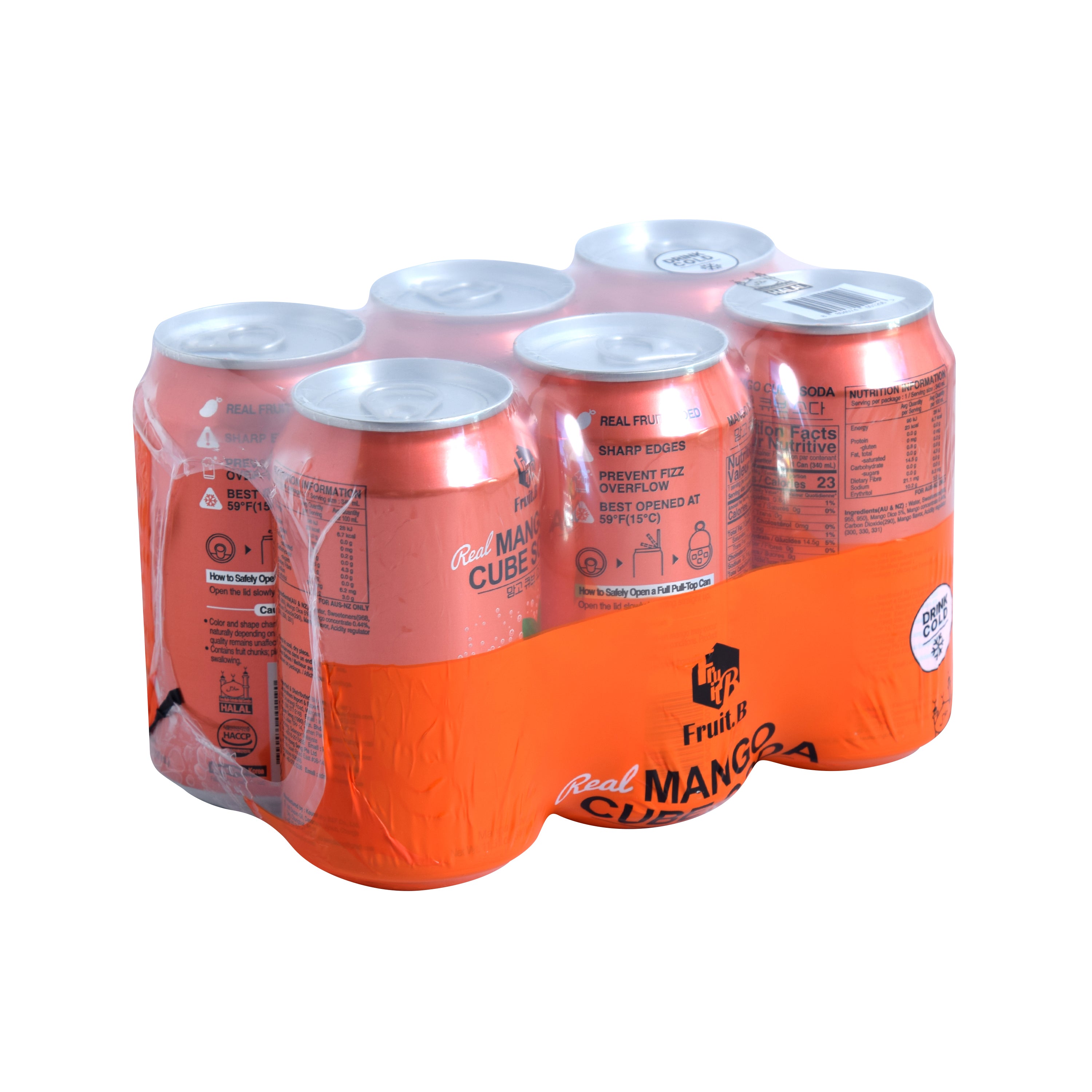 Mango Cube Soda — Sparkling mango flavored soda drink