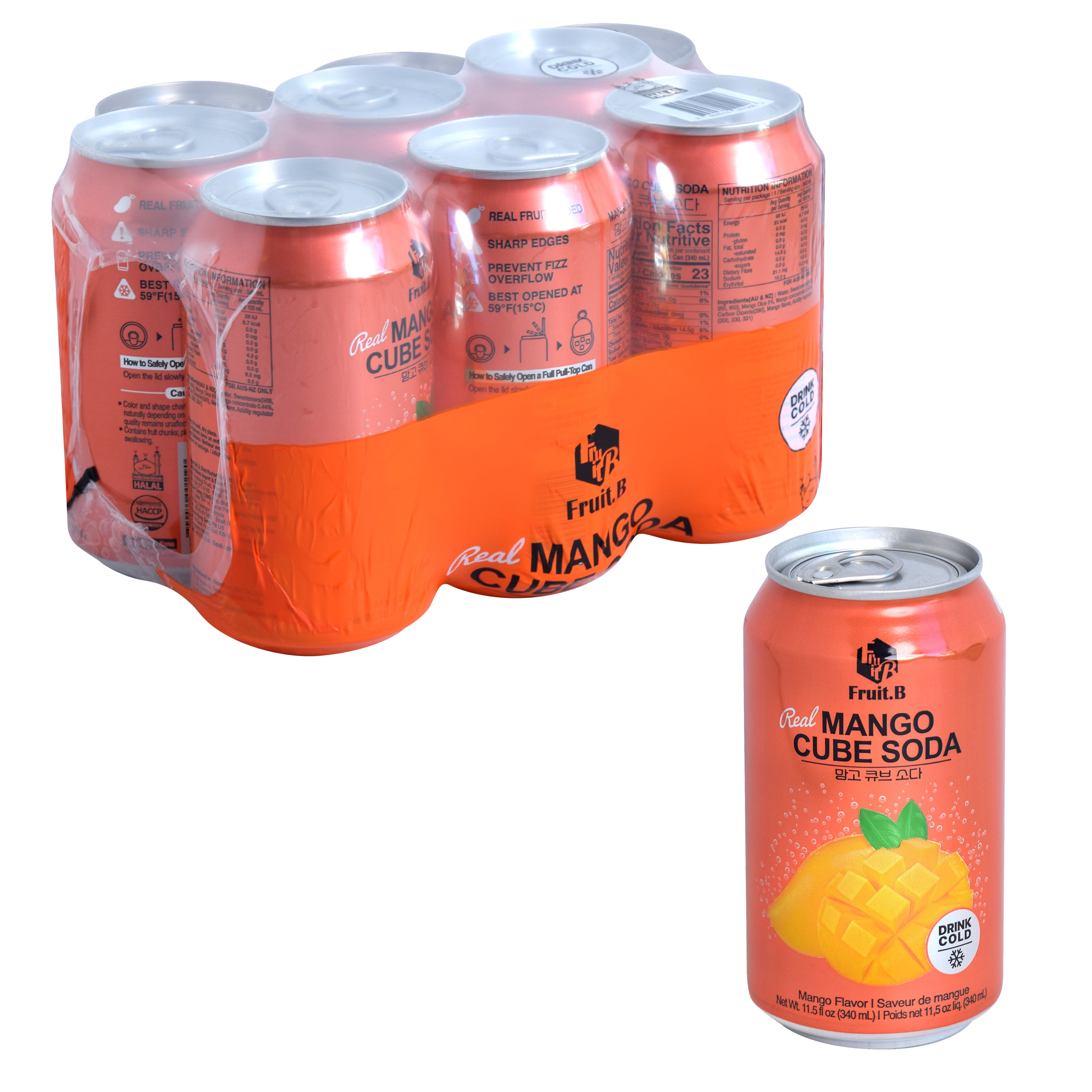 Mango Cube Soda — Sparkling mango flavored soda drink – Main