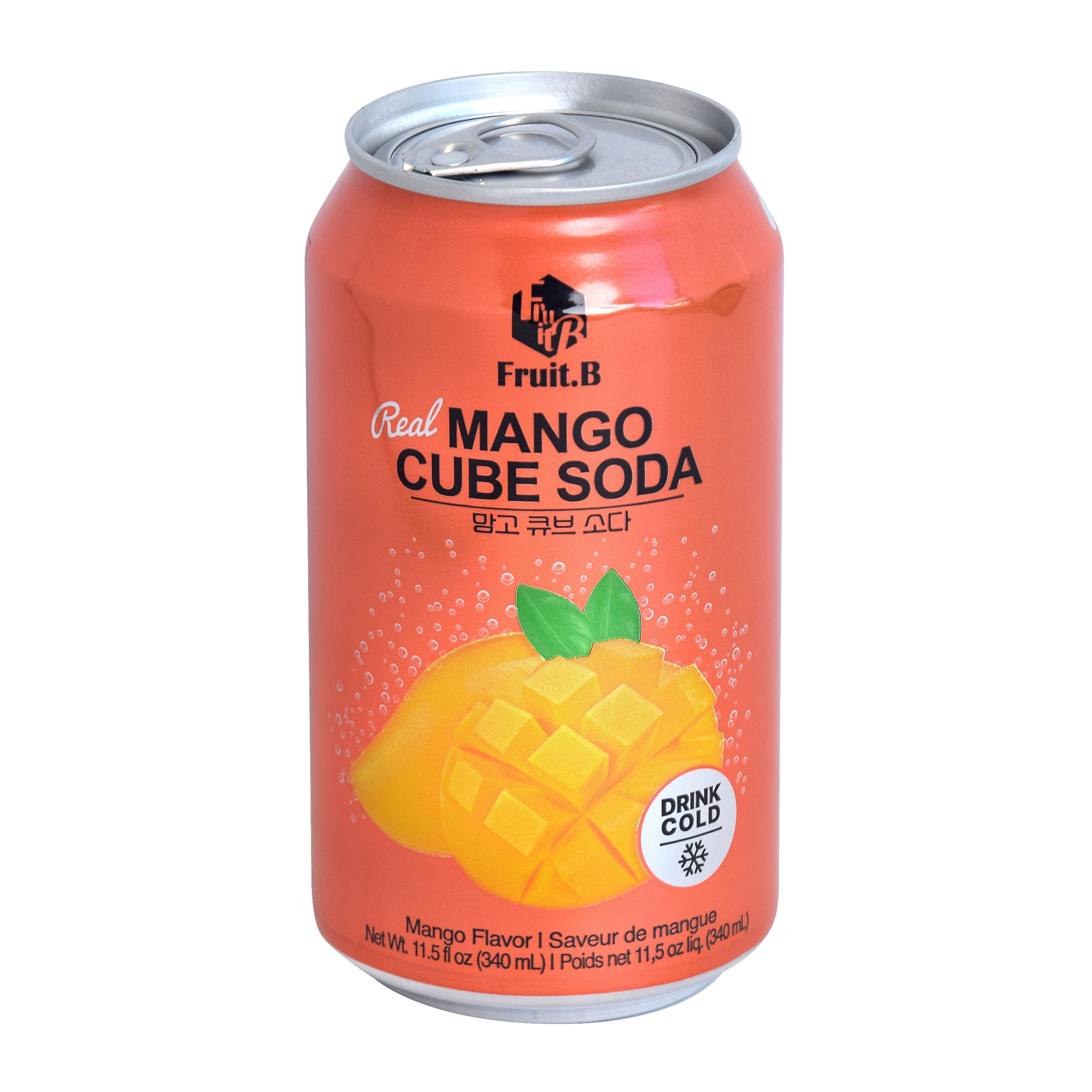 Mango Cube Soda — Sparkling mango flavored soda drink – Front