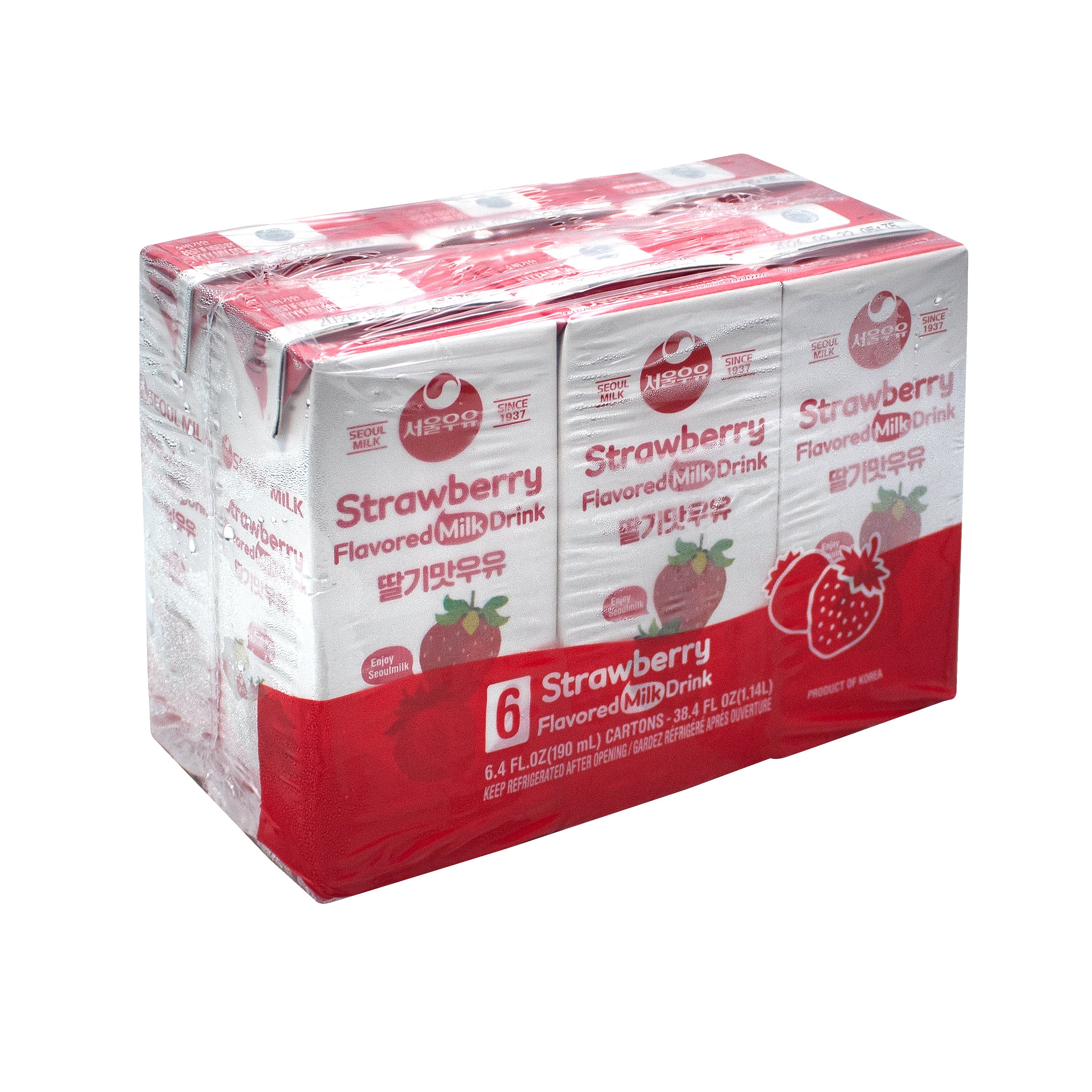 Seoul Strawberry Milk — Seoul Dairy strawberry flavored milk drink – Angle