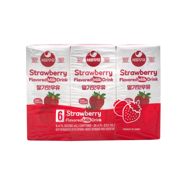 Seoul Strawberry Milk — Seoul Dairy strawberry flavored milk drink – Front