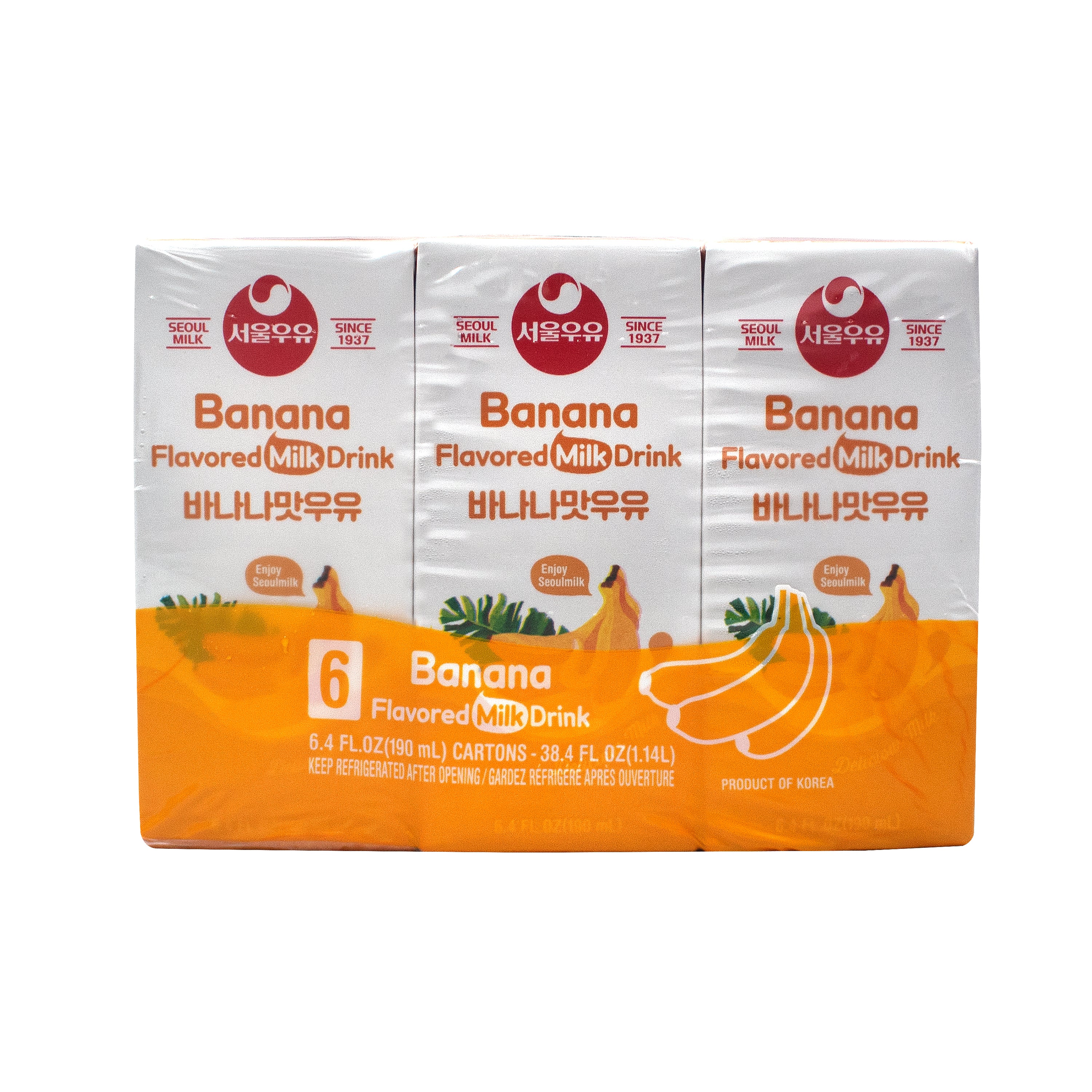 Seoul Banana Milk — Seoul Dairy banana flavored milk drink – Front