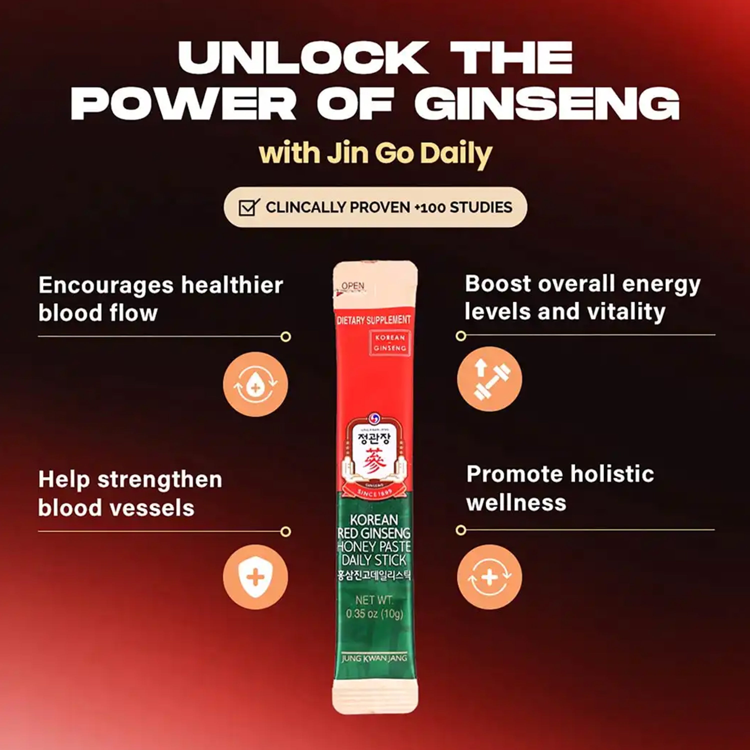 KRG Honey Paste Daily Stick — Korean Red Ginseng Honey Paste Daily Stick