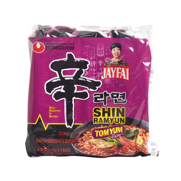 Shin Ramyun Tom Yum multipack - front of the 4-bag pack