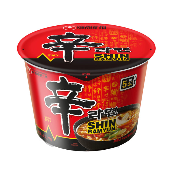 Shin Ramyun Big Bowl — Spicy Korean Instant Noodle Bowl — multipack of six bowls