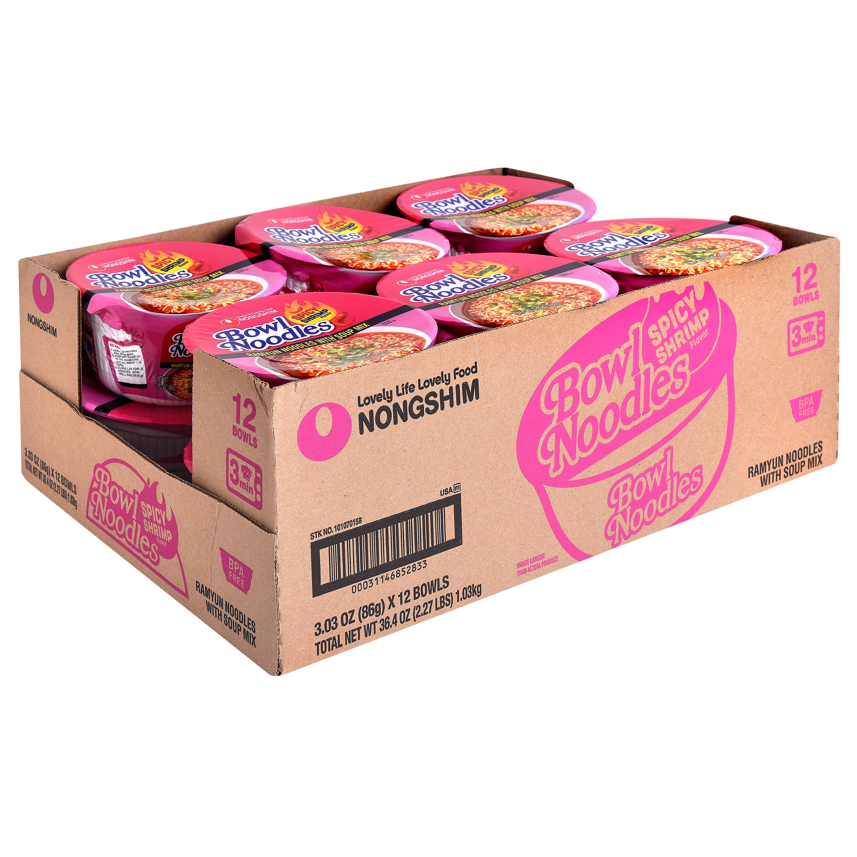 Bowl Noodle — Spicy Shrimp — wholesale case