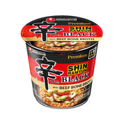 Shin Black Cup Noodle — Premium Spicy Instant Noodle Cup — front of the cup, alternate angle
