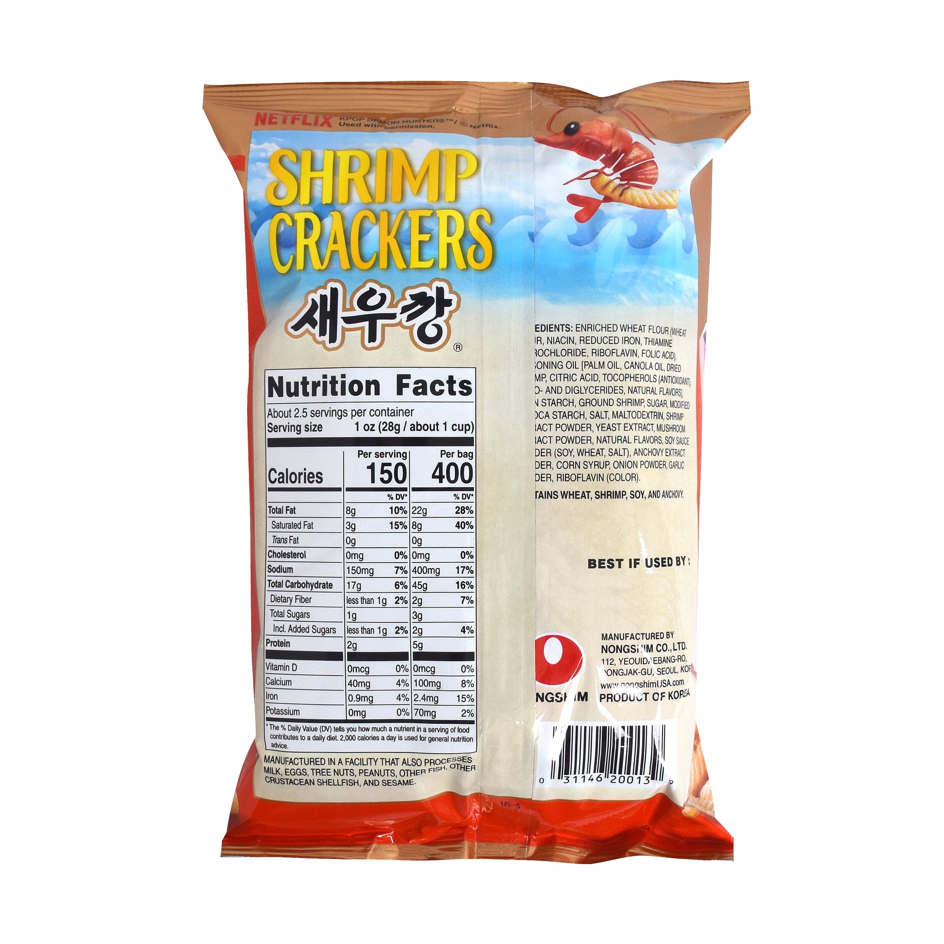 Saewukkang — Original — back of the pack with Nutrition Facts