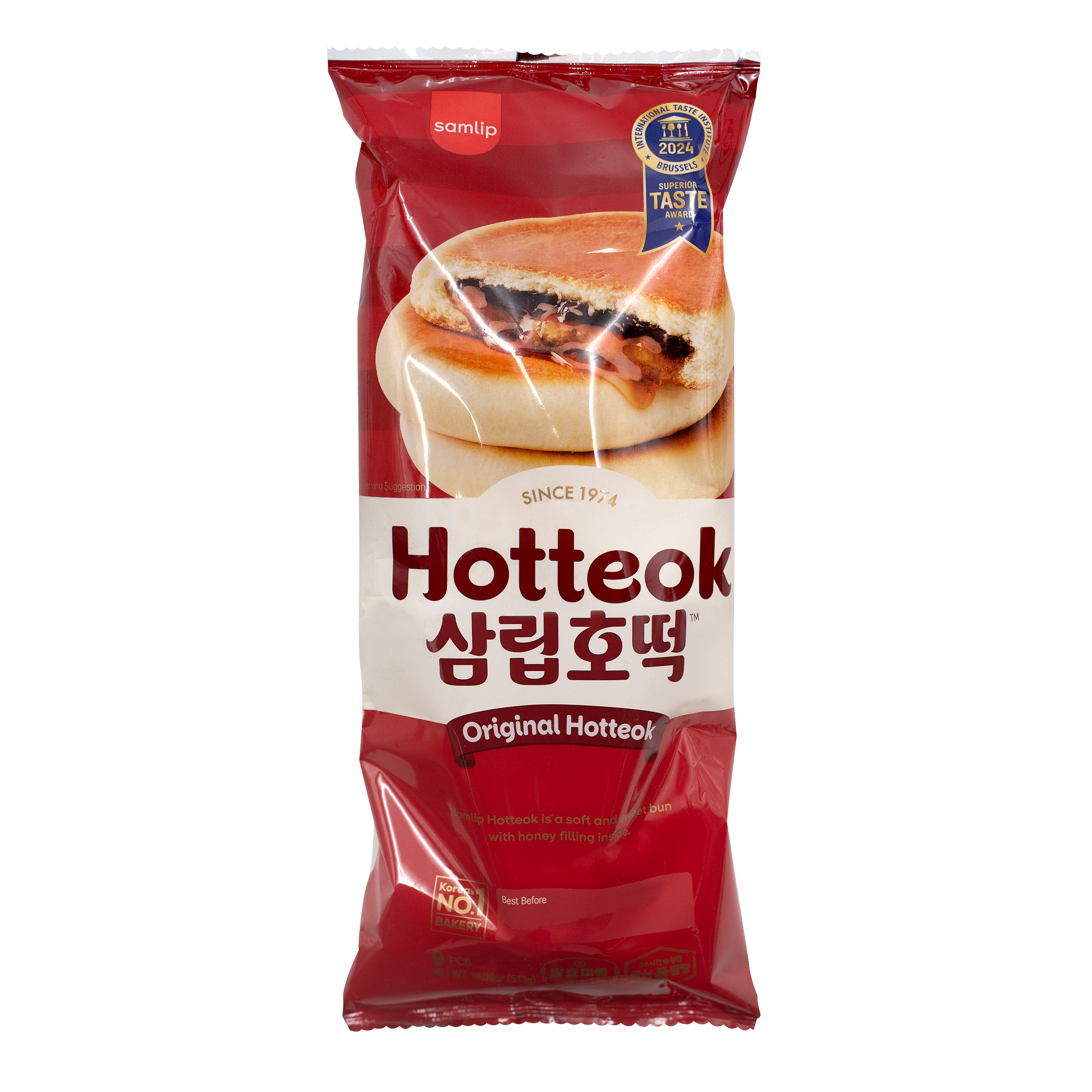 Hotteok — Honey-Filled Sweet Pancake Bun – Front