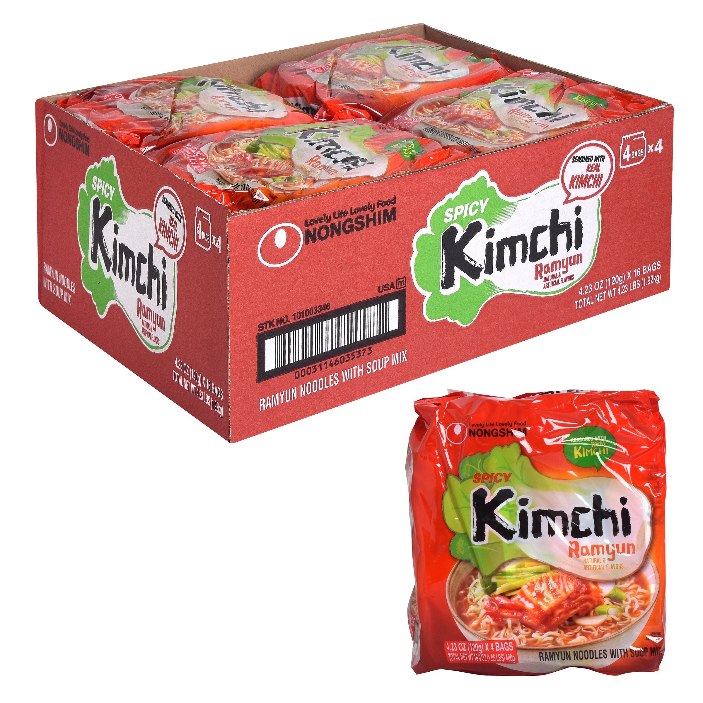 Kimchi Ramyun — Kimchi-Flavored Instant Noodle Multipack – Front