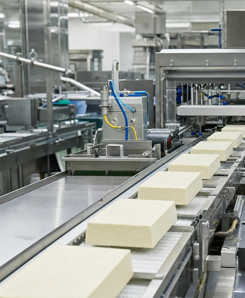 Jayone tofu production line at the Paramount, California facility — FSSC 22000 and HACCP certified