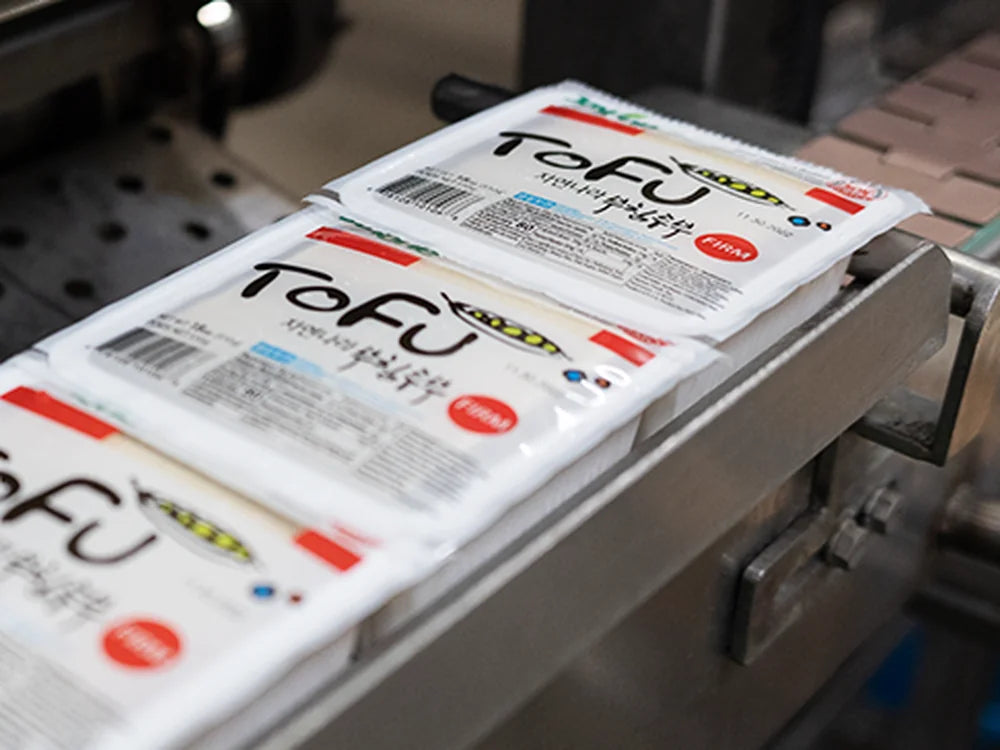 Jayone tofu on the production line in Paramount, California